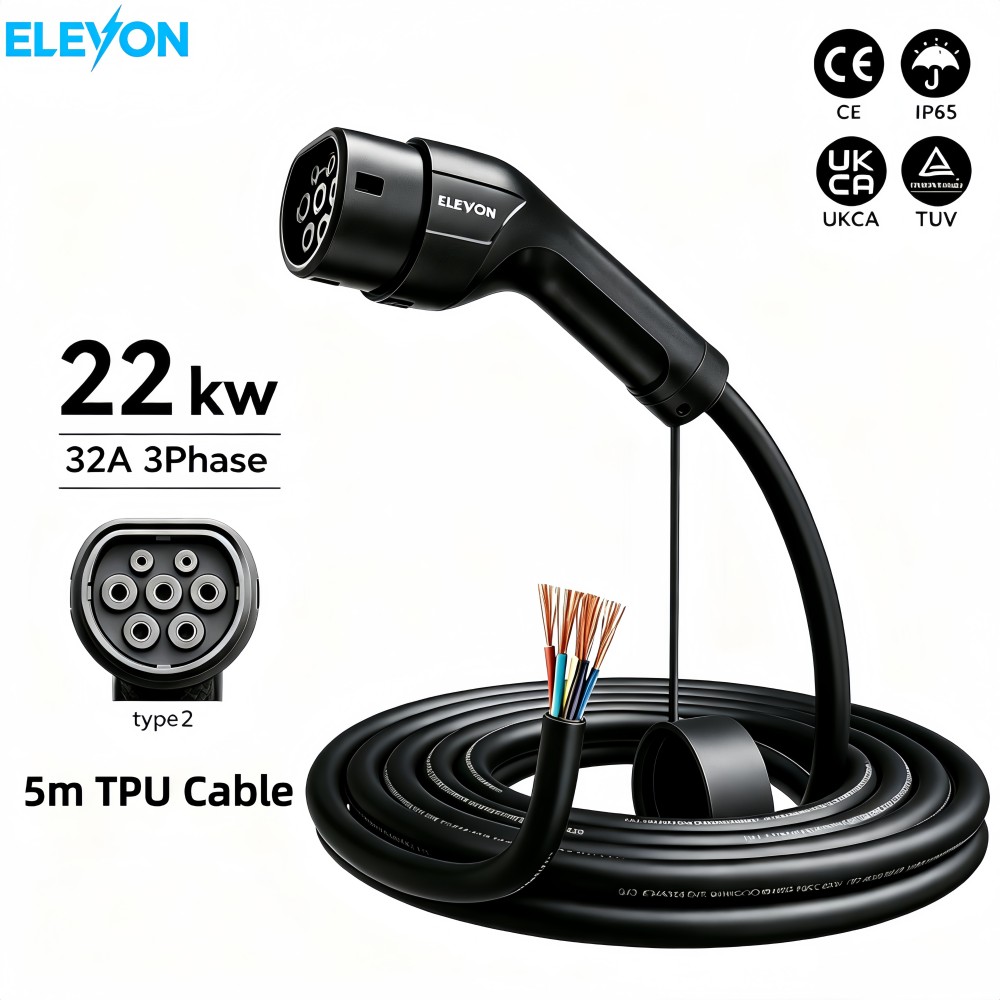 Ev Charger Type 2 22Kw 32A 3 Phase - ELEVON EV Şarj Cihazı Tip2 Dişi