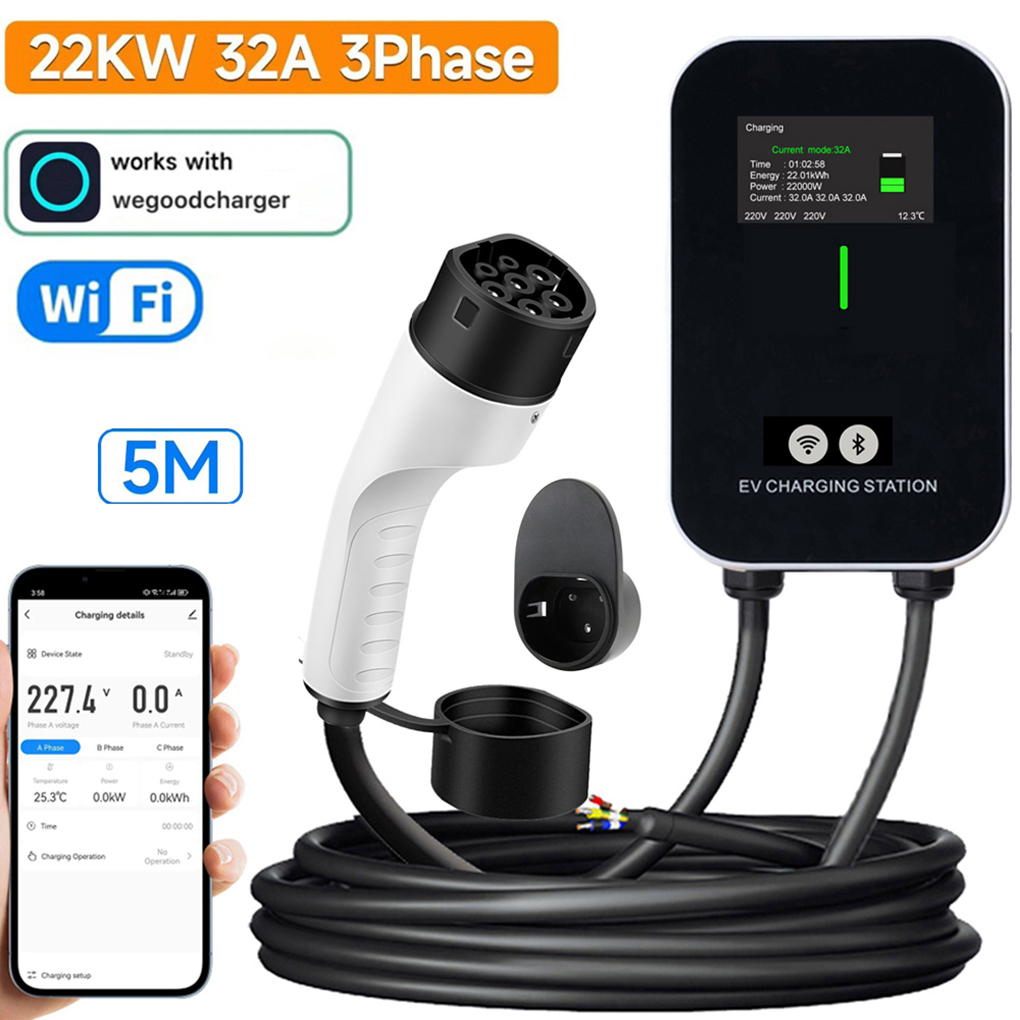 Ev Charger Type 2 22Kw 32A 3 Phase - TYPE-2 Wallbox elektrikli araç şarjı 7KW